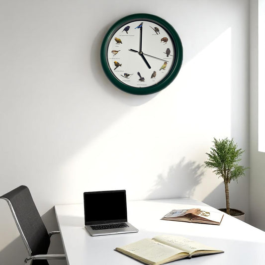 New Zealand Singing Bird 25cm Wall Clock - 12 Authentic Bird Calls