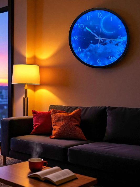 The Southern Cross Safety 30cm Wall Clock: Sound-Activated Night Light (Prevents Falls)