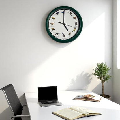 New Zealand Singing Bird 25cm Wall Clock - 12 Authentic Bird Calls