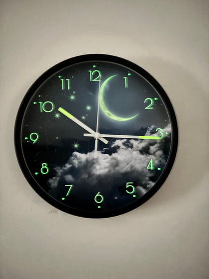 Southern Cross Night Light Wall Clock 30cm – Silent, Sound-Activated LED Night Clock